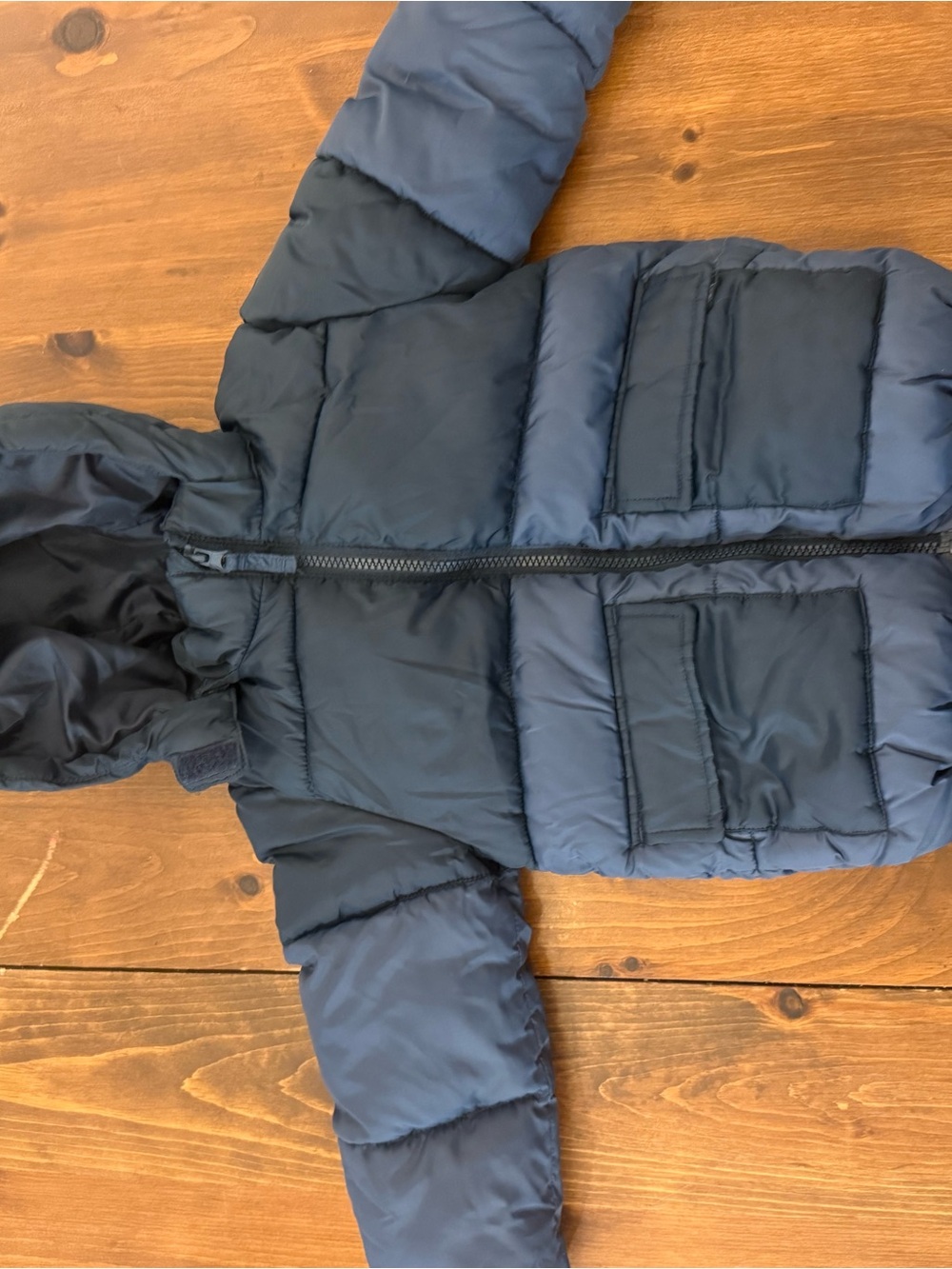 H&M Navy and Dark Navy Toddler Puffer Jacket with Hood